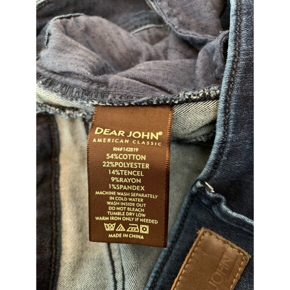 Dear John Rocket Flare Jeans 27 Low Rise Bootcut Whiskered Stretch Y2K Denim - Picture 8 of 9